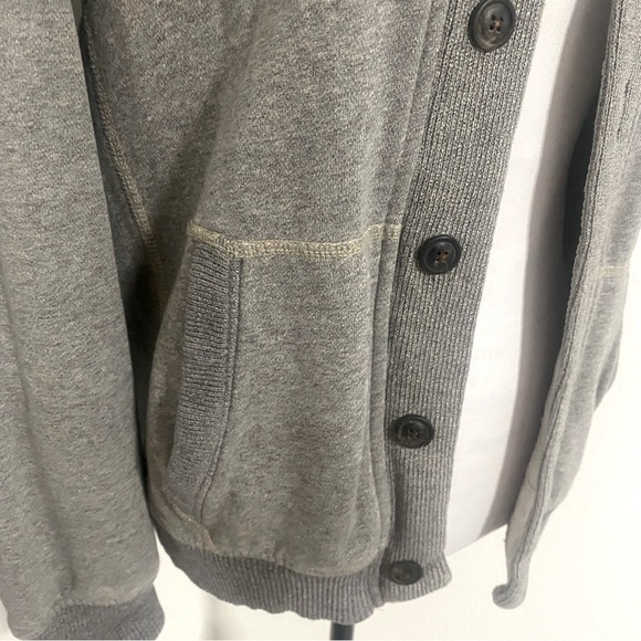 American Eagle Athletic Fit Cardigan Sweater XS Y2K Elbow Patches, Thick EUC - Picture 3 of 13